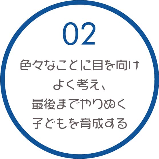 02 色々なことに目を向けよく考え、最後までやりぬく子どもを育成する