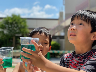 年長 宿泊保育 水遊び